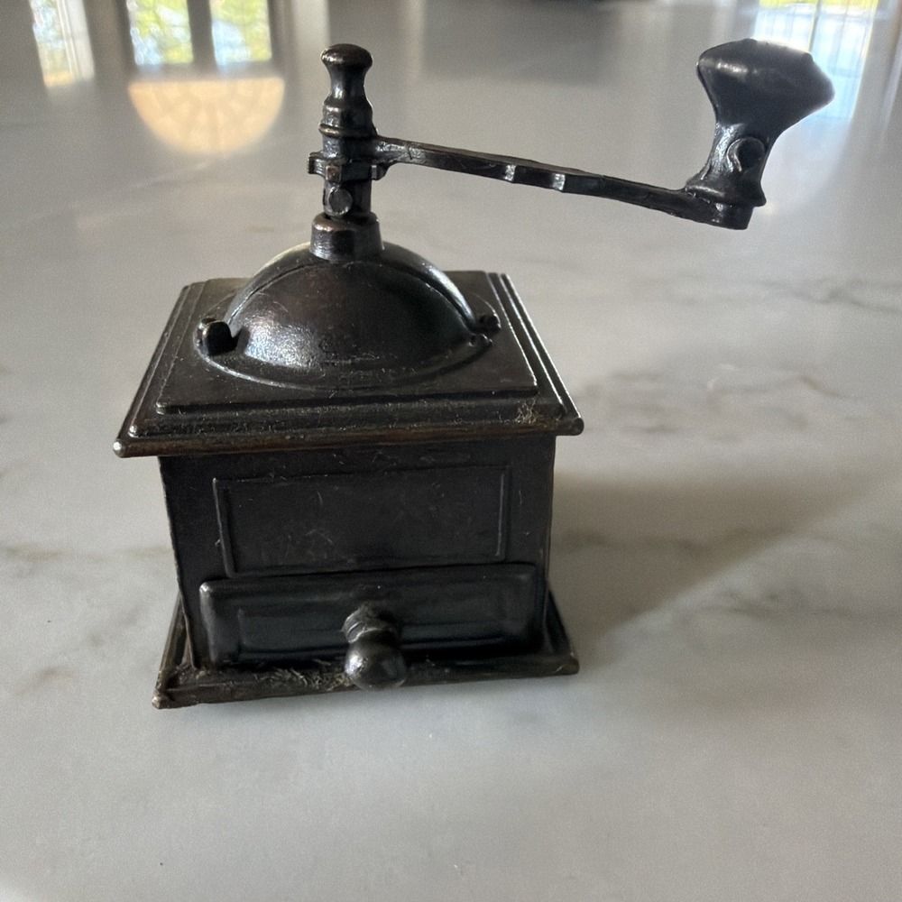 Antique Finished Die - Cast Miniature Coffee Grinder Pencil Sharpener Hong Kong